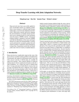 Deep Transfer Learning with Joint Adaptation Networks