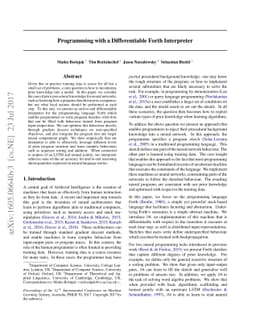 Programming with a Differentiable Forth Interpreter