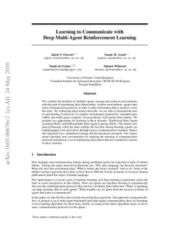 Learning to Communicate with Deep Multi-Agent Reinforcement Learning
