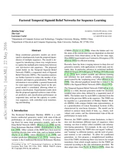 Factored Temporal Sigmoid Belief Networks for Sequence Learning