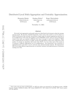 Distributed Local Multi-Aggregation and Centrality Approximation