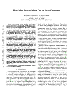 Elastic Solver: Balancing Solution Time and Energy Consumption