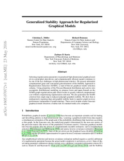 Generalized Stability Approach for Regularized Graphical Models