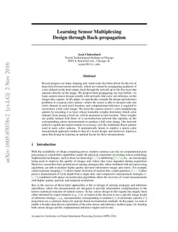 Learning Sensor Multiplexing Design through Back-propagation