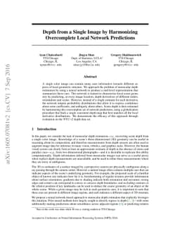 Depth from a Single Image by Harmonizing Overcomplete Local Network
  Predictions