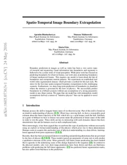Spatio-Temporal Image Boundary Extrapolation