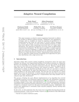 Adaptive Neural Compilation