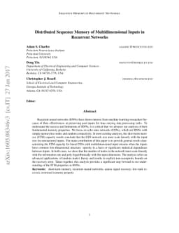 Distributed Sequence Memory of Multidimensional Inputs in Recurrent
  Networks