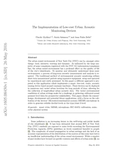 The Implementation of Low-cost Urban Acoustic Monitoring Devices