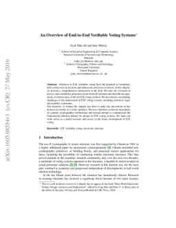 An Overview of End-to-End Verifiable Voting Systems