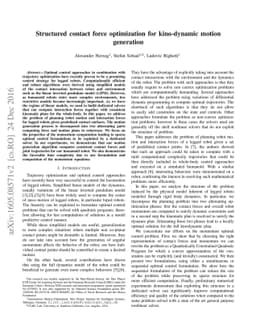 Structured contact force optimization for kino-dynamic motion generation