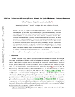 Efficient Estimation of Partially Linear Models for Spatial Data over
  Complex Domain