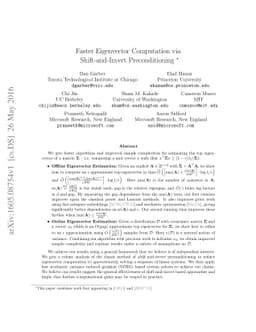 Faster Eigenvector Computation via Shift-and-Invert Preconditioning