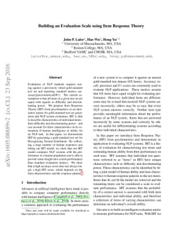 Building an Evaluation Scale using Item Response Theory