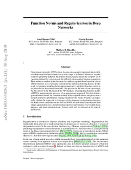 Stochastic Function Norm Regularization of Deep Networks