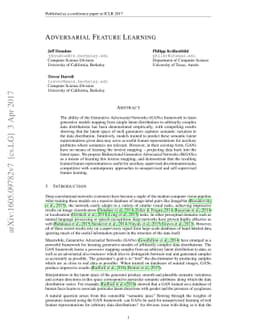 Adversarial Feature Learning