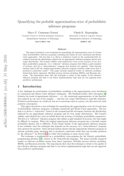 Quantifying the probable approximation error of probabilistic inference
  programs