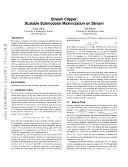 Stream Clipper: Scalable Submodular Maximization on Stream
