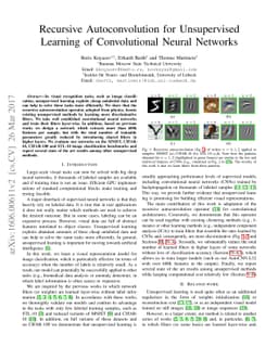 Recursive Autoconvolution for Unsupervised Learning of Convolutional
  Neural Networks