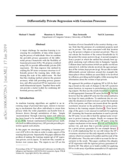 Differentially Private Gaussian Processes