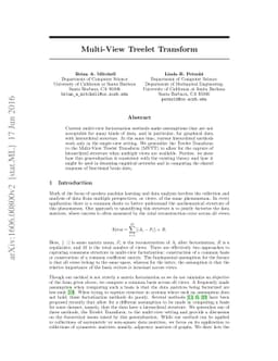Multi-View Treelet Transform