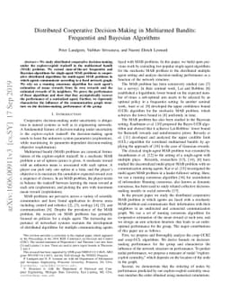 Distributed Cooperative Decision-Making in Multiarmed Bandits:
  Frequentist and Bayesian Algorithms