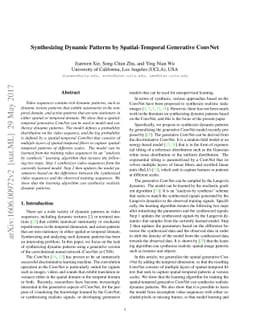 Synthesizing Dynamic Patterns by Spatial-Temporal Generative ConvNet
