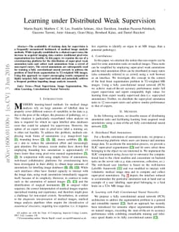 Learning under Distributed Weak Supervision