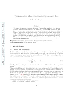 Nonparametric adaptive estimation for grouped data