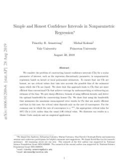 Simple and Honest Confidence Intervals in Nonparametric Regression