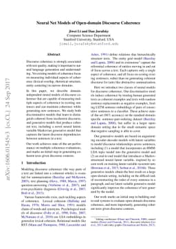 Neural Net Models for Open-Domain Discourse Coherence