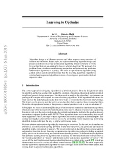 Learning to Optimize