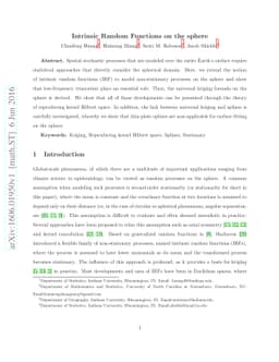 Intrinsic Random Functions on the sphere