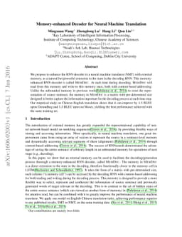 Memory-enhanced Decoder for Neural Machine Translation