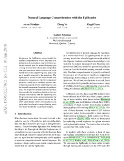 Natural Language Comprehension with the EpiReader