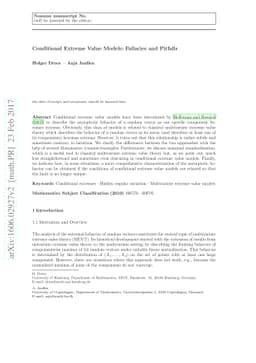 Conditional Extreme Value Models: Fallacies and Pitfalls