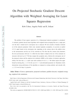 On Projected Stochastic Gradient Descent Algorithm with Weighted
  Averaging for Least Squares Regression