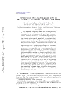 Consistency and convergence rate of phylogenetic inference via
  regularization