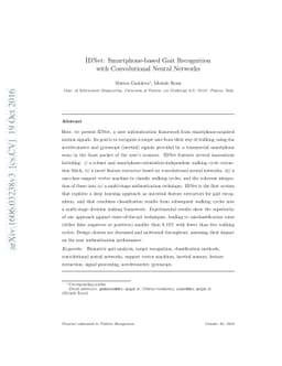 IDNet: Smartphone-based Gait Recognition with Convolutional Neural
  Networks