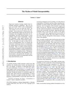 The Mythos of Model Interpretability
