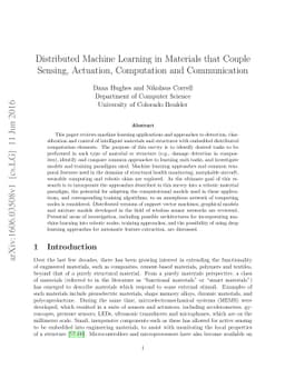 Distributed Machine Learning in Materials that Couple Sensing,
  Actuation, Computation and Communication