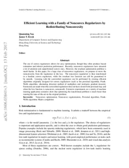 Efficient Learning with a Family of Nonconvex Regularizers by
  Redistributing Nonconvexity