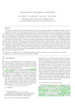 A framework for redescription set construction
