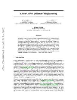 Lifted Convex Quadratic Programming