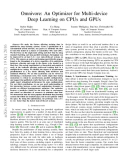 Omnivore: An Optimizer for Multi-device Deep Learning on CPUs and GPUs