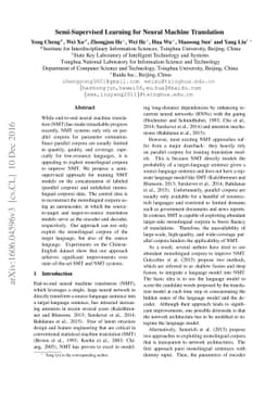 Semi-Supervised Learning for Neural Machine Translation