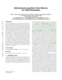Bidirectional Long-Short Term Memory for Video Description