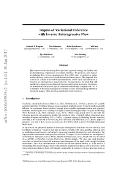 Improving Variational Inference with Inverse Autoregressive Flow