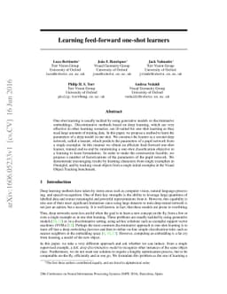 Learning feed-forward one-shot learners