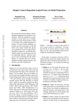 Simpler Context-Dependent Logical Forms via Model Projections